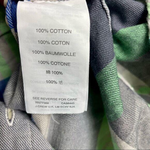 J.crew | plaid long sleeve button down S / 0 colorful,green,cream ,blue, gray. - Picture 5 of 5